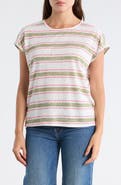 Bobeau Caty Relaxed Stripe Slubbed T-Shirt