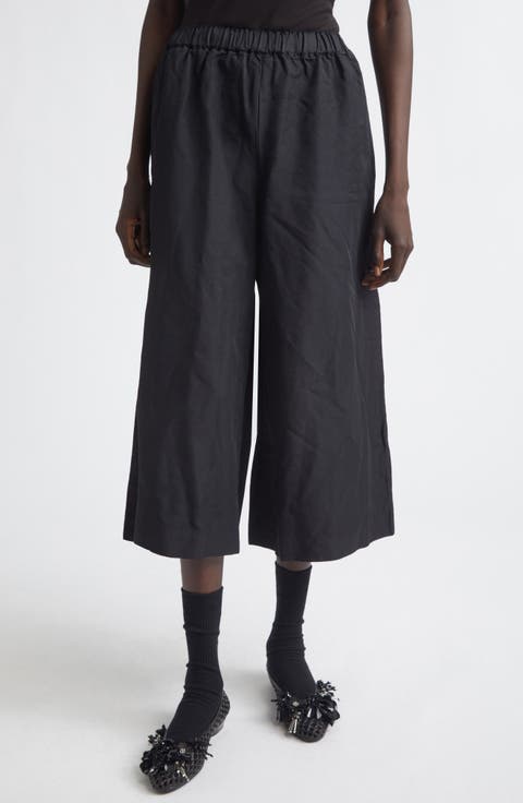 Crop Twill Wide Leg Pants