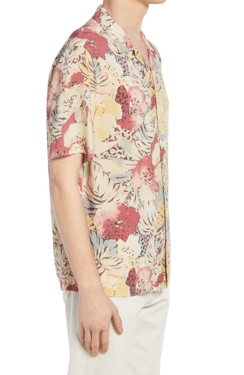 AllSaints Wailea Floral Short Sleeve Button-Up Camp Shirt, Alternate, color, 