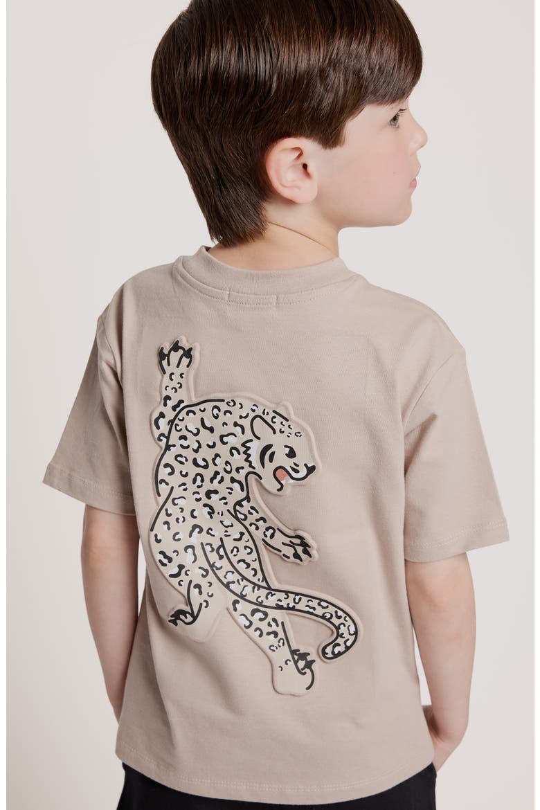 Kids' Panther Cotton Graphic T-Shirt, Alternate, color, BROWN LEATHER
