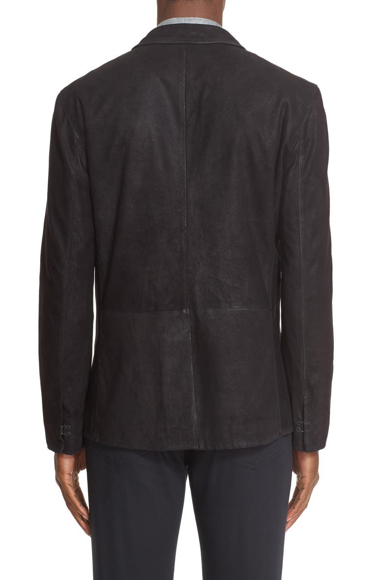 John Varvatos Slim Fit Leather Sport Coat, Alternate, color, 