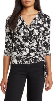 Loveappella Faux Tie Wrap Top