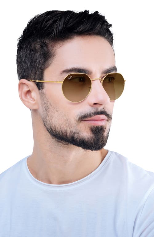 Ray Ban Ray-ban Jack 53mm Round Sunglasses In Brown