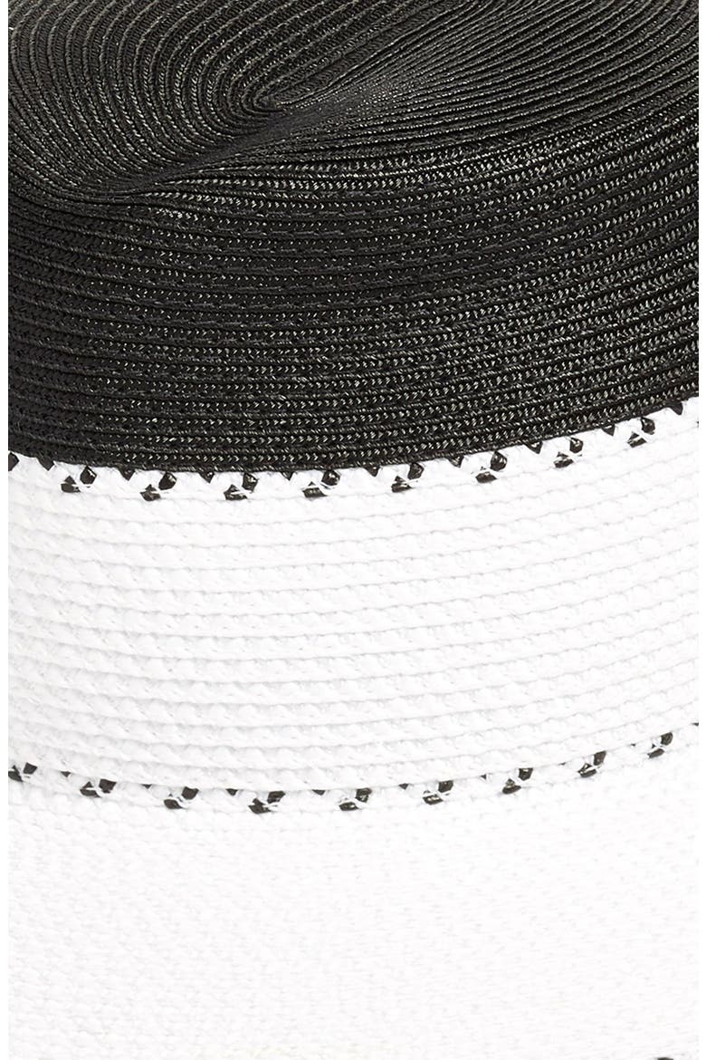 'Georgia' Woven Hat, Alternate, color, WHITE/ BLACK