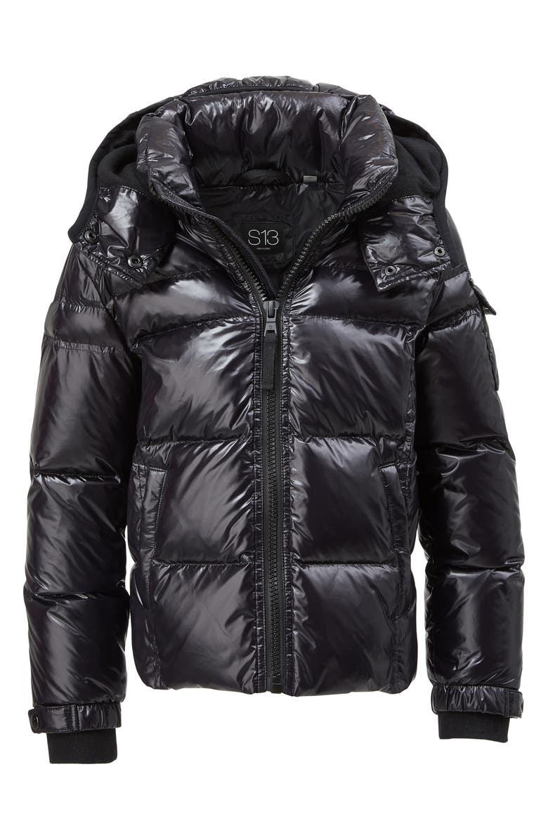 S13 Kids' Downhill Hooded Puffer Jacket, Alternate, color, Jet