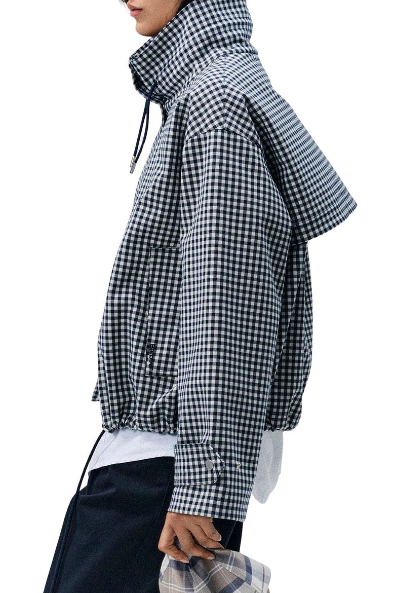 Bronwyn Showerproof Water Resistant Gingham Jacket, Alternate, color, NAVY GINGHAM