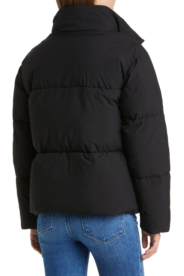 Stand Collar Puffer Jacket, Alternate, color, BLACK