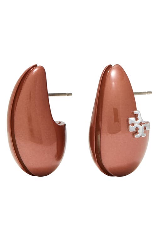 Tory Burch Small Wave Drop Earrings In Rust