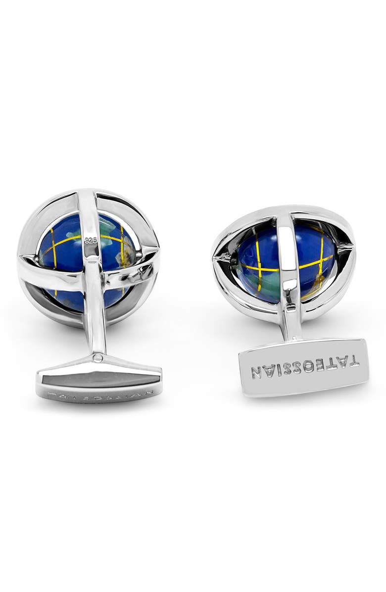 Tateossian 'Globe' Cuff Links, Alternate, color, Navy