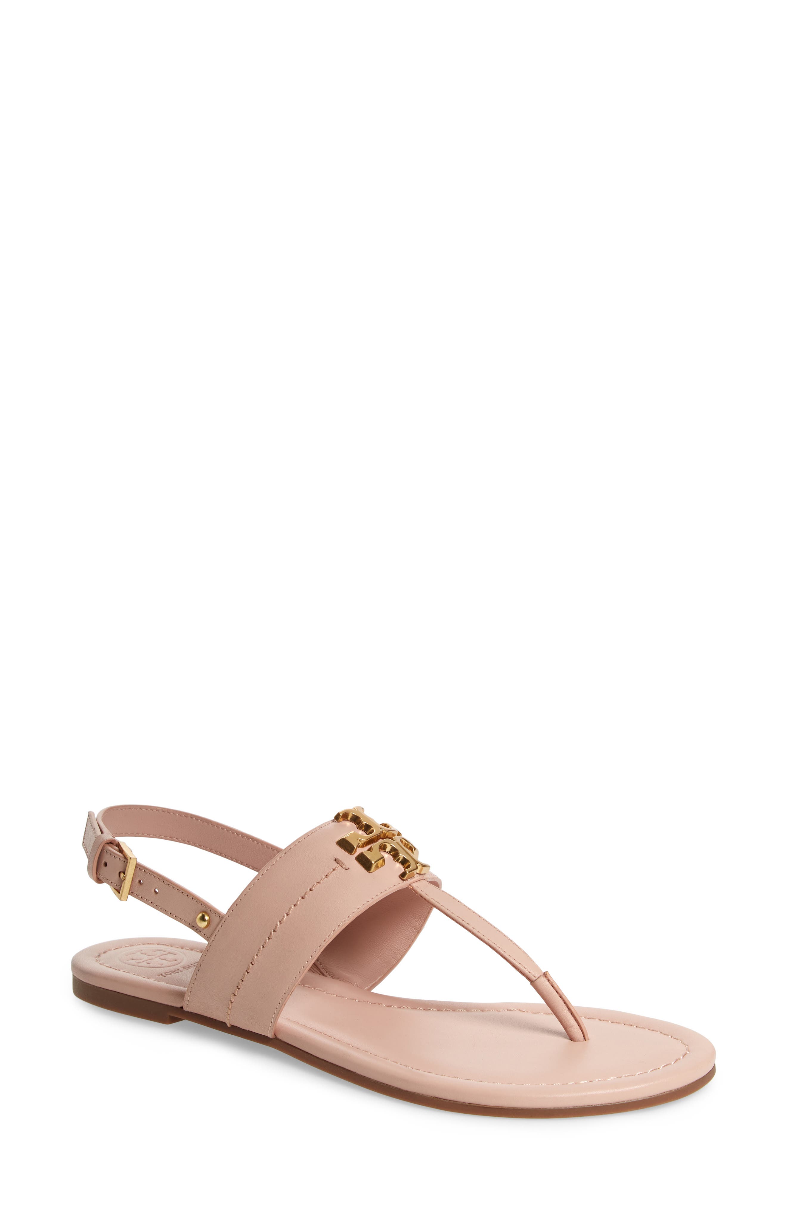 Everly T-Strap Flat Sandal, Main, color, SEA SHELL PINK