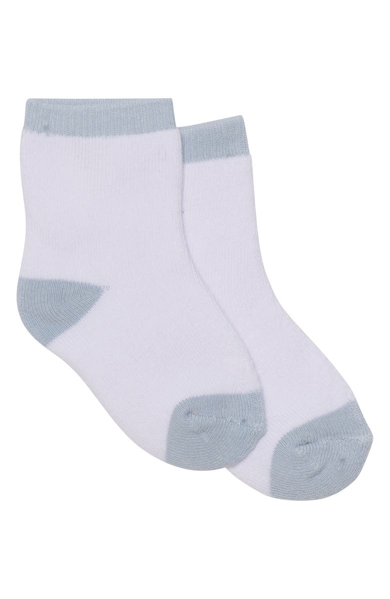 PL Baby by Petit Lem Long Sleeve Top, Leggings, Headband & Socks Set, Alternate, color, Light Blue Floral