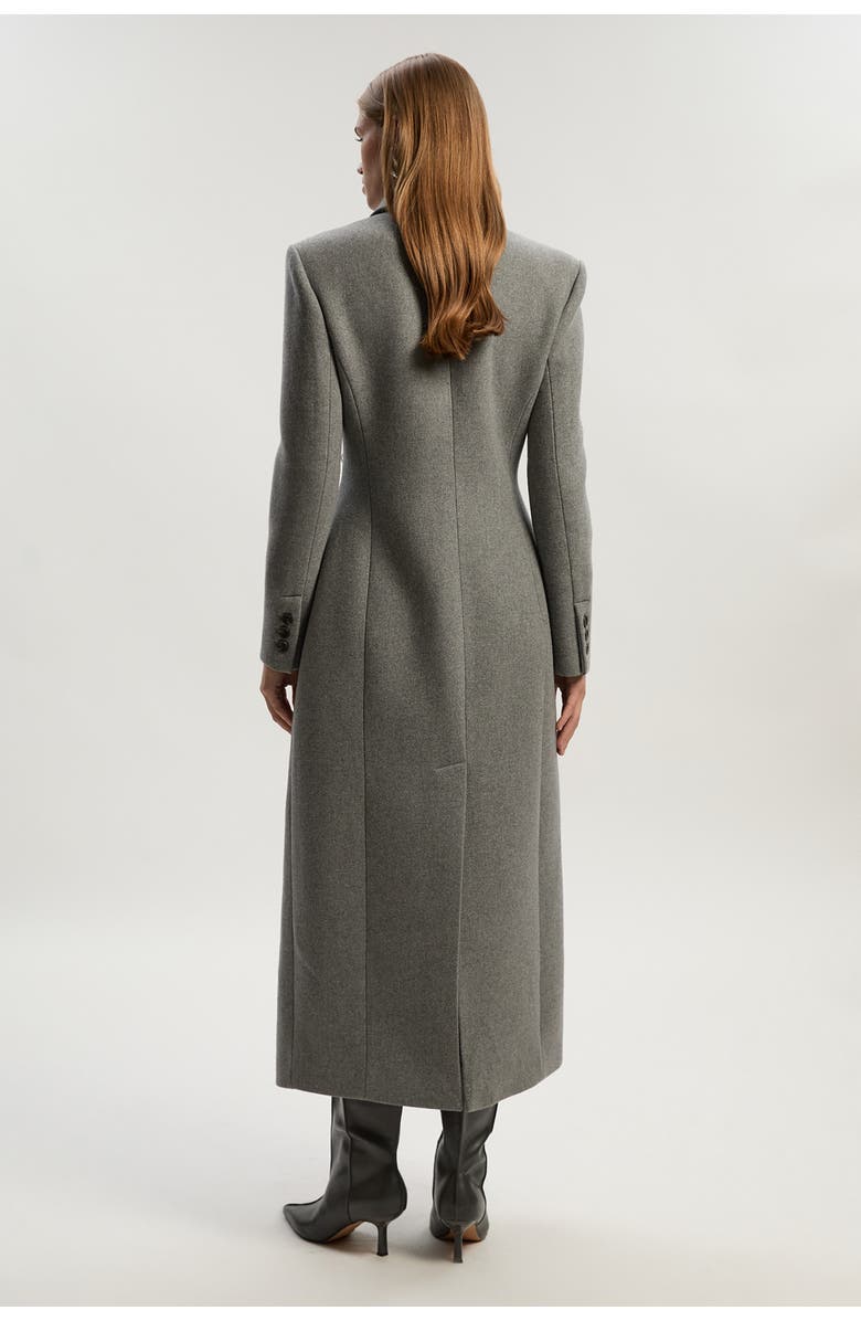 Karen Millen Wool Blend Tailored Fitted Maxi Coat, Alternate, color, Grey Marl