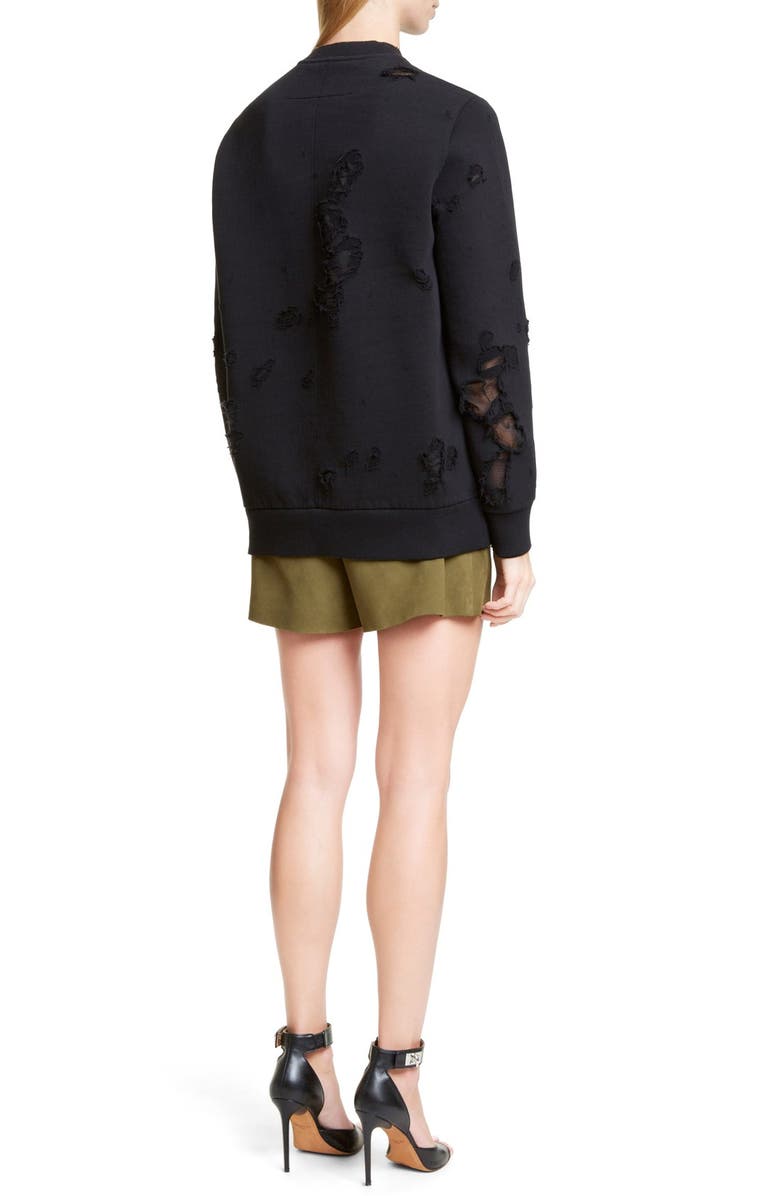 Givenchy Destroyed Cotton Sweatshirt, Alternate, color, 