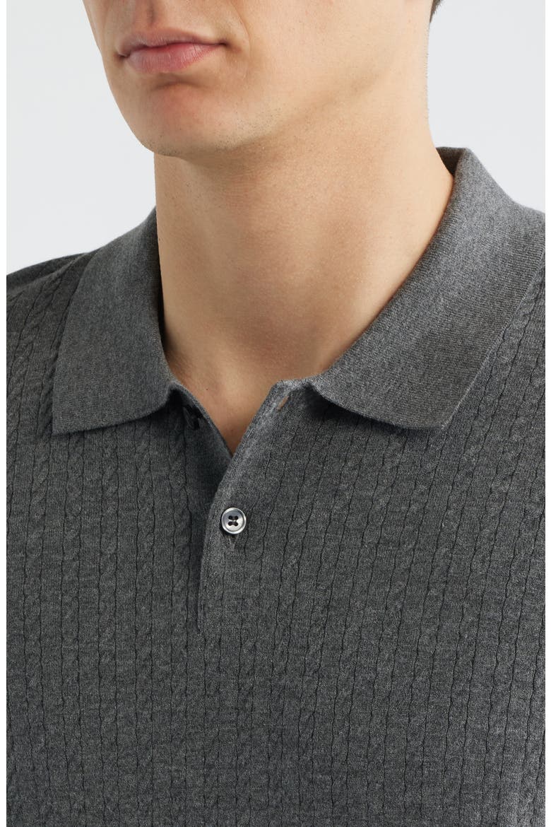 Cable Knit in Light Bilen Polo, Alternate, color, MEDIUM GREY
