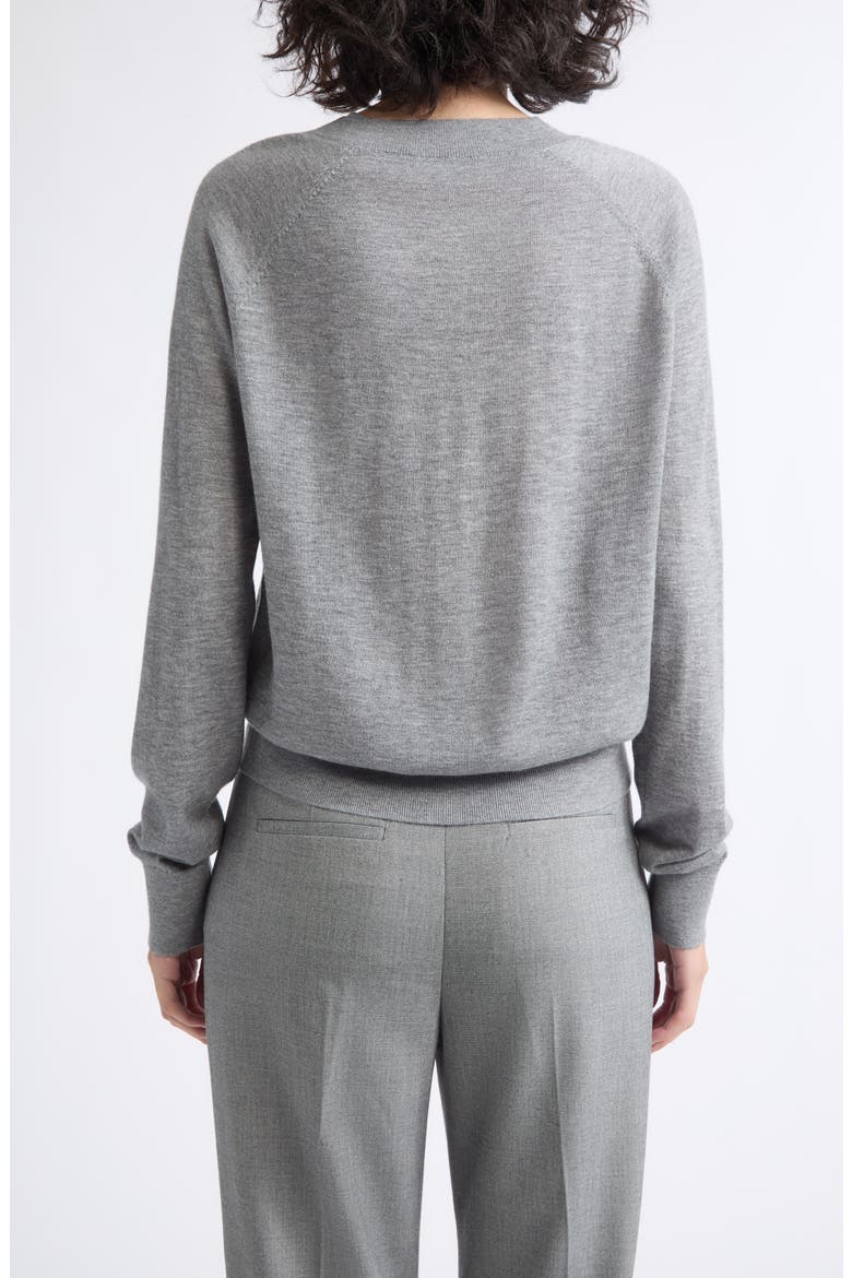 Paris V-Neck Merino Wool Sweater, Alternate, color, GREY