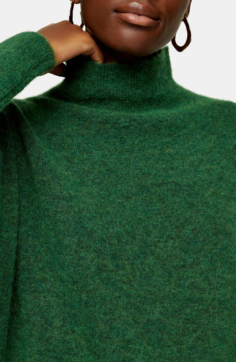Topshop Textured Funnel Neck Sweater, Alternate, color, 