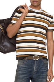 Burberry Striped Wool Blend T-shirt