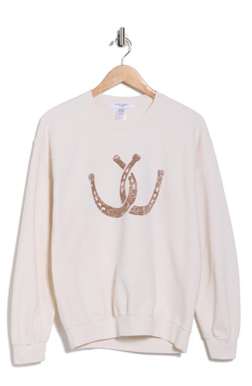 Project Social T Double Horseshoes Graphic Sweatshirt In White