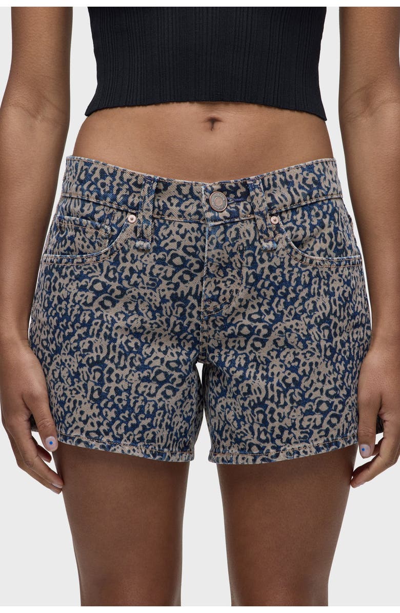 Hudson Jeans Devon Boyfriend Short, Alternate, color, Indigo Leopard