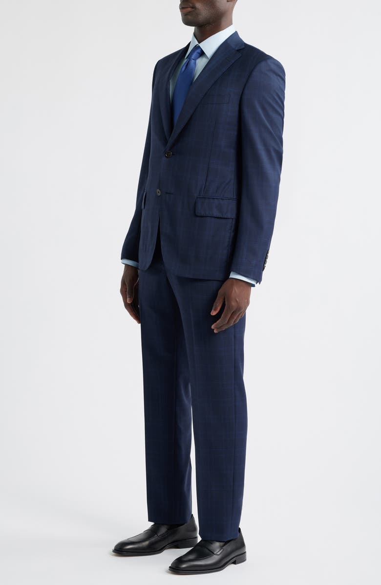 Heritage Gold Navy Plaid Wool Suit, Alternate, color, Navy