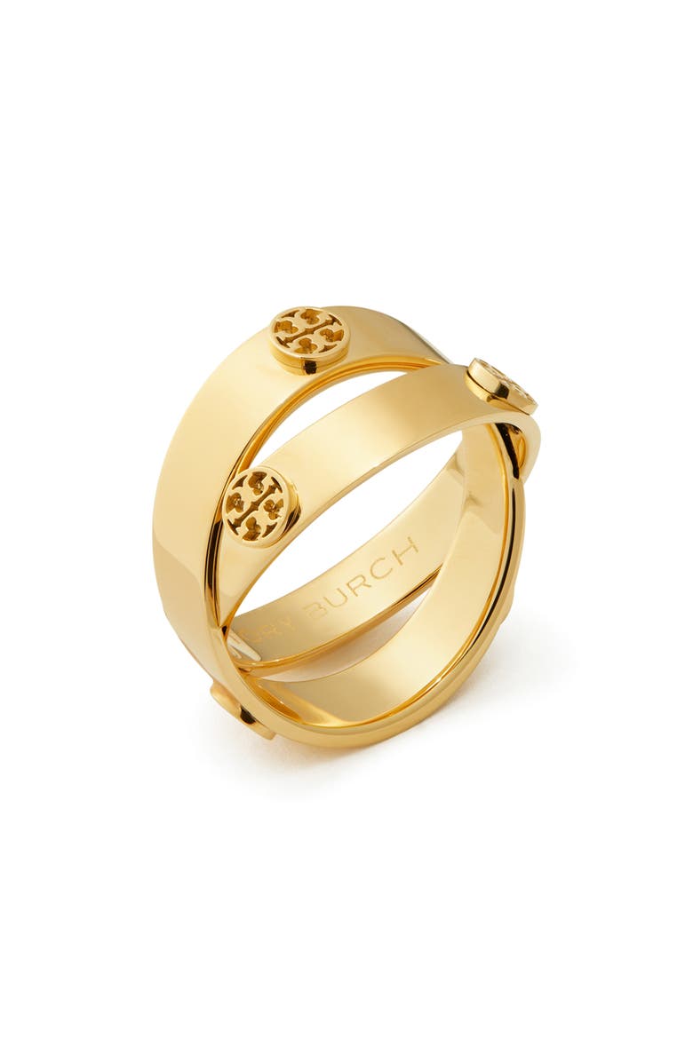 Tory Burch Icon Double Ring, Main, color, Tory Gold