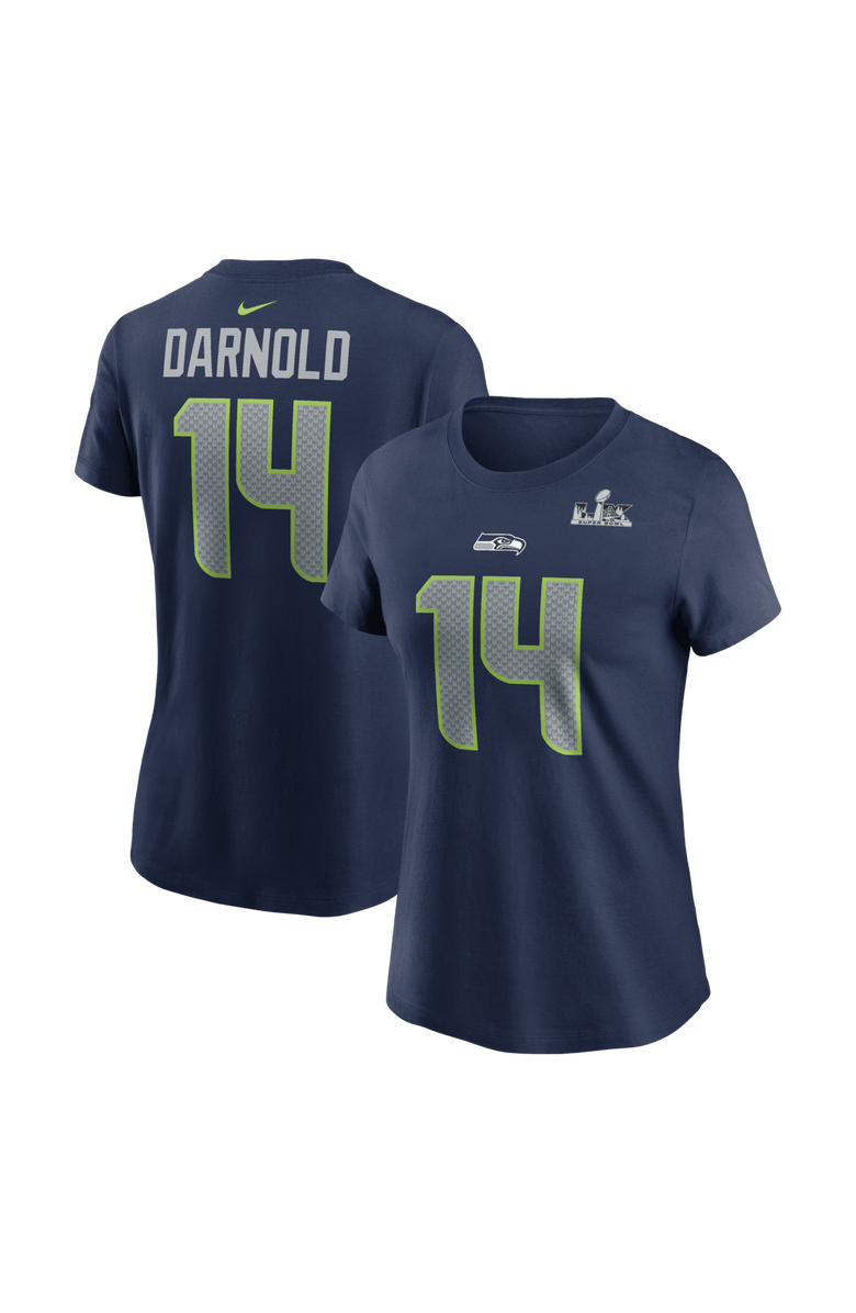 Nike Women's Nike Sam Darnold College Navy Seattle Seahawks Super Bowl LX Patch Name & Number T-Shirt, Main, color, College Navy