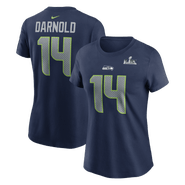 Nike Women's Nike Sam Darnold College Navy Seattle Seahawks Super Bowl LX Patch Name & Number T-Shirt