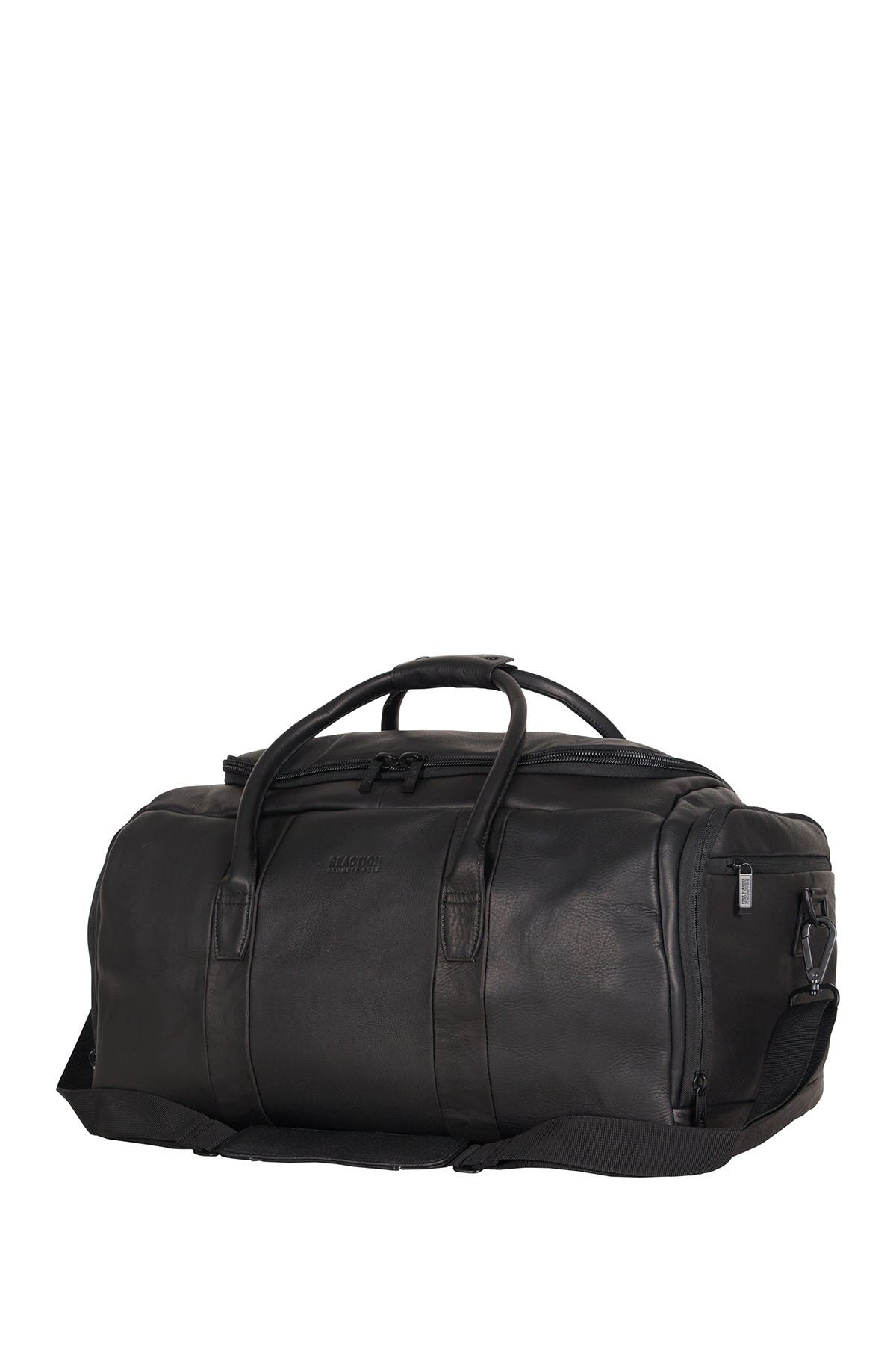 Kenneth Cole Reaction Colombian Leather 20" Carry-On Travel Duffel Bag, Alternate, color, Black