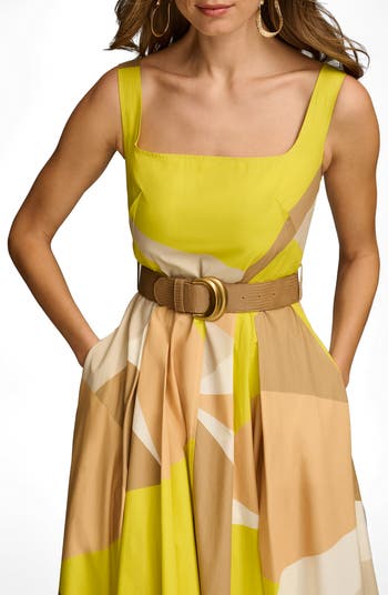 【Donna Karan New York】 Sleeveless Midi Dress Donna Karan New York Women's V-Neck Sleeveless Midi Dress