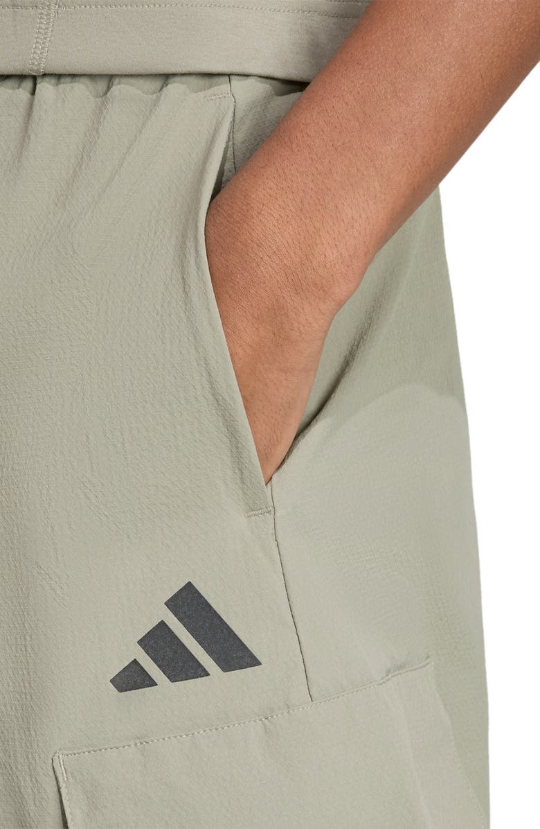 adidas Water Resistant Cargo Track Pants, Alternate, color, Silver Pebble