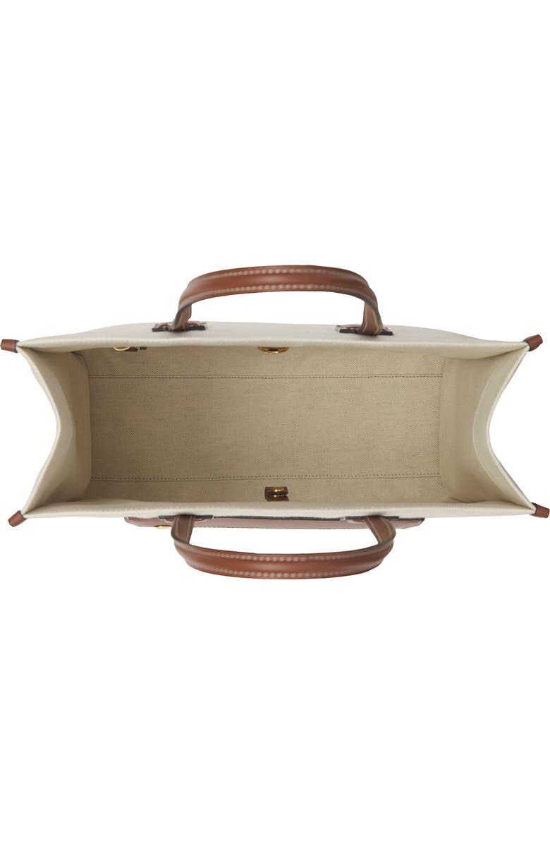 Burberry Small Freya Horseferry Logo Canvas & Leather Tote, Alternate, color,