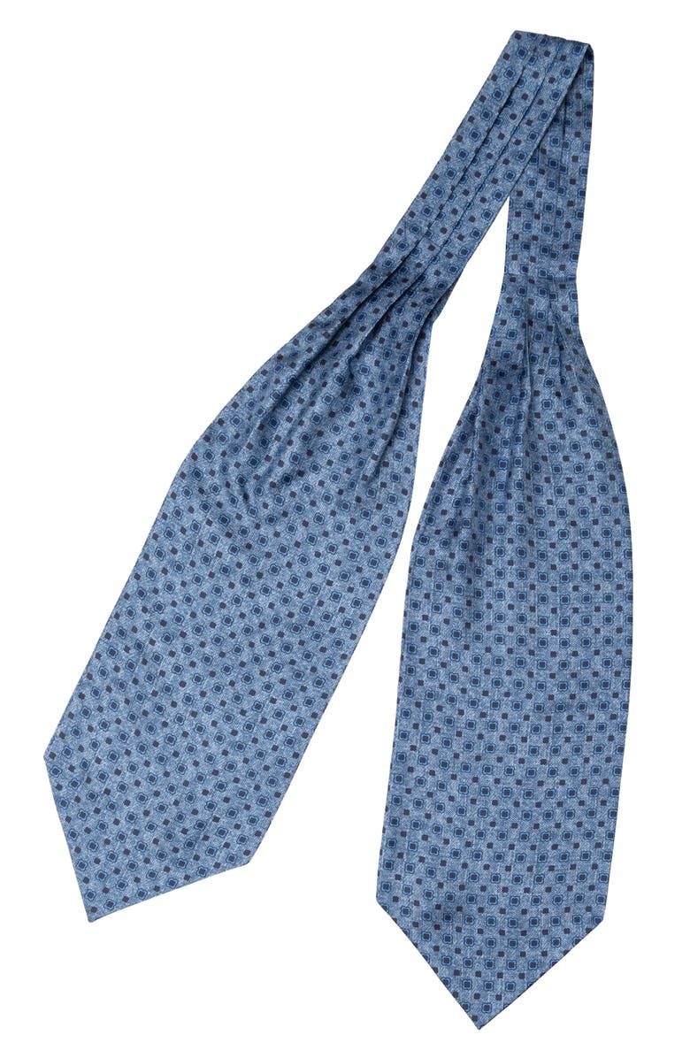 Elizabetta Ostuni - Silk Ascot Cravat Tie for Men, Alternate, color, Blue