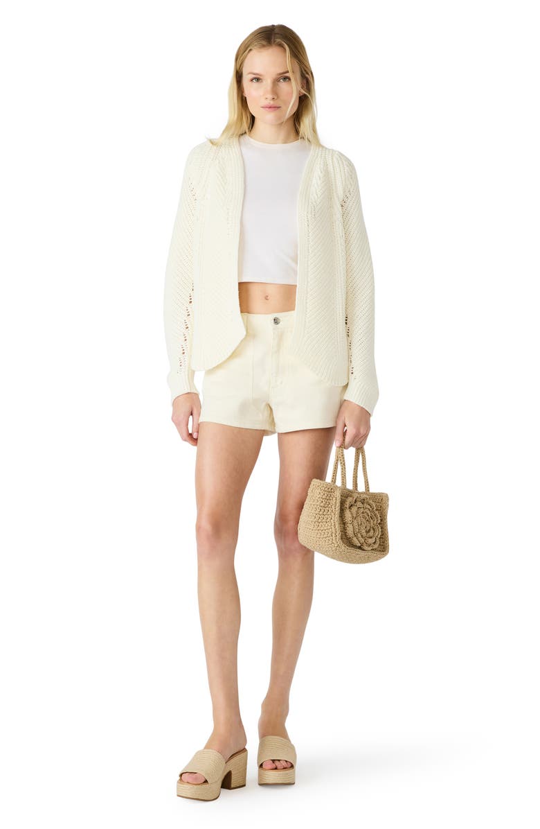 Steve Madden Opal Open Front Cardigan, Alternate, color, Natural
