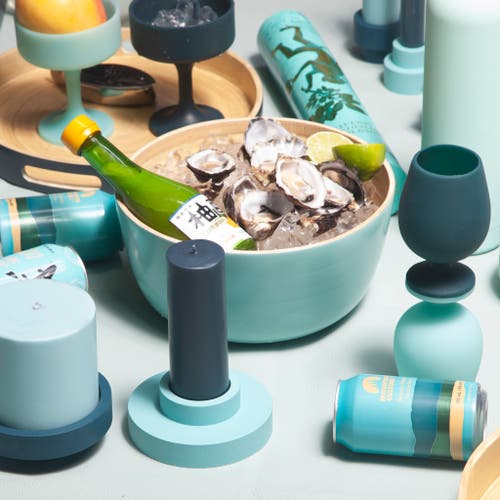 Porter Green Stemm |silicone Unbreakable Wine Glasses In Multi