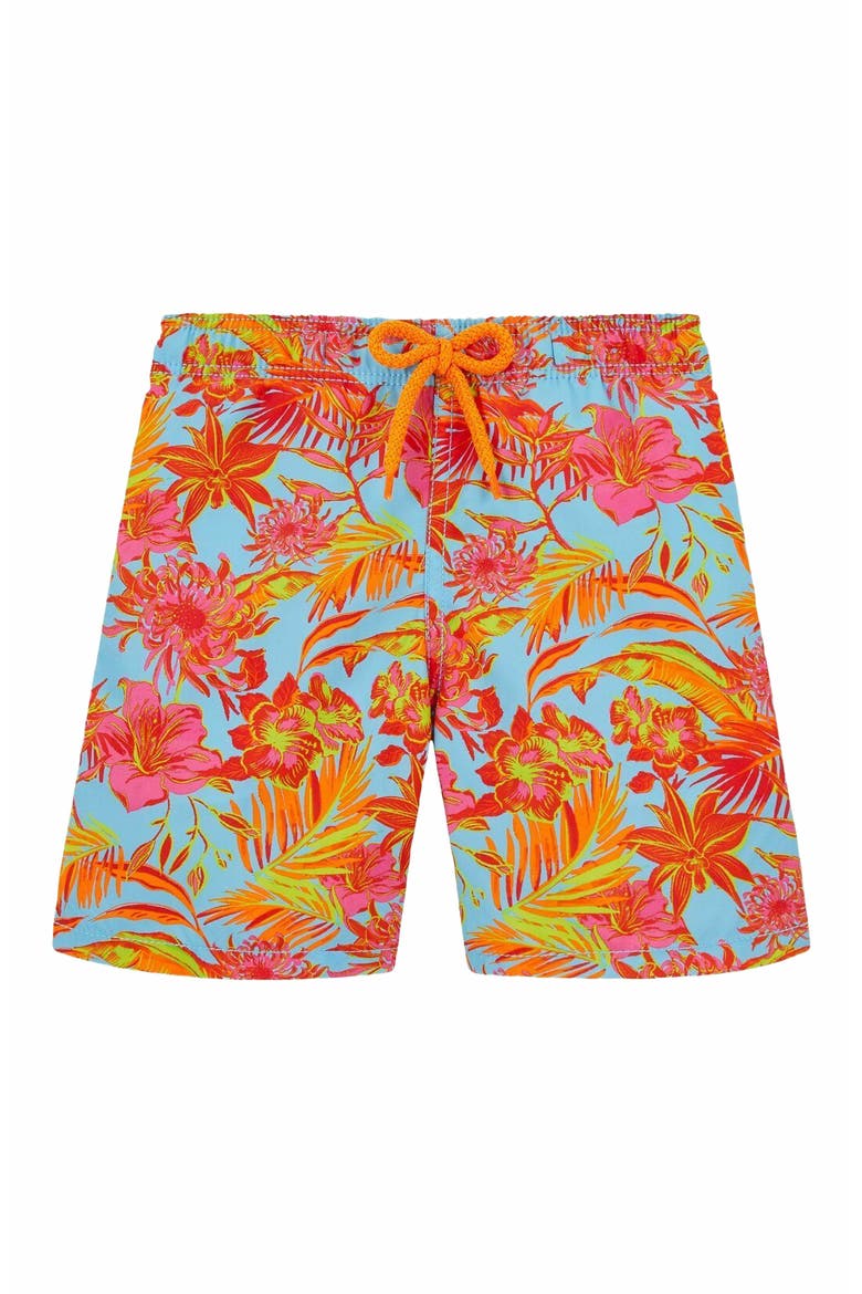 Kids' Tahiti Flowers Swim Shorts, Main, color, SANTORIN