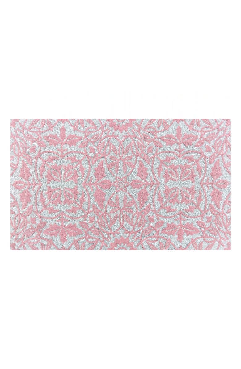 R16 HOME Garden Botanical Doormat, Main, color, Pink/ White