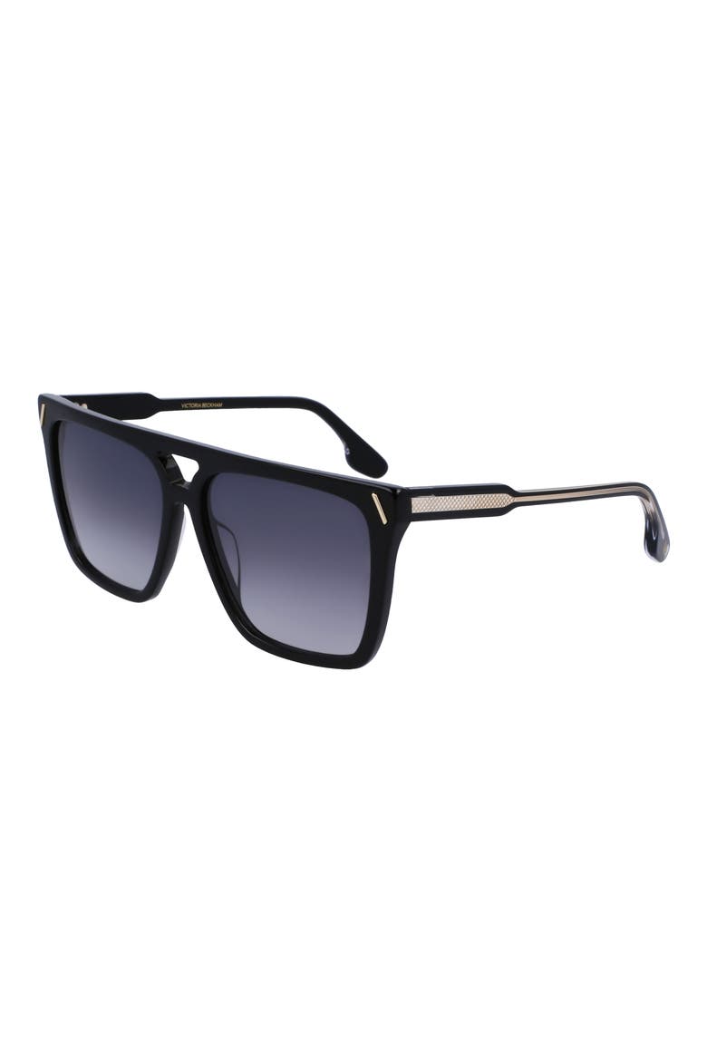 57mm Gradient Navigator Sunglasses, Alternate, color, BLACK