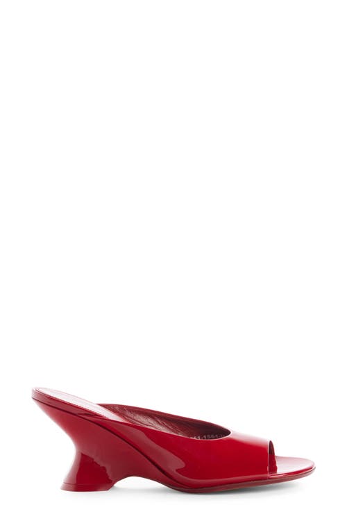 Shop Dries Van Noten Dented Wedge Slide Sandal In Vermillion