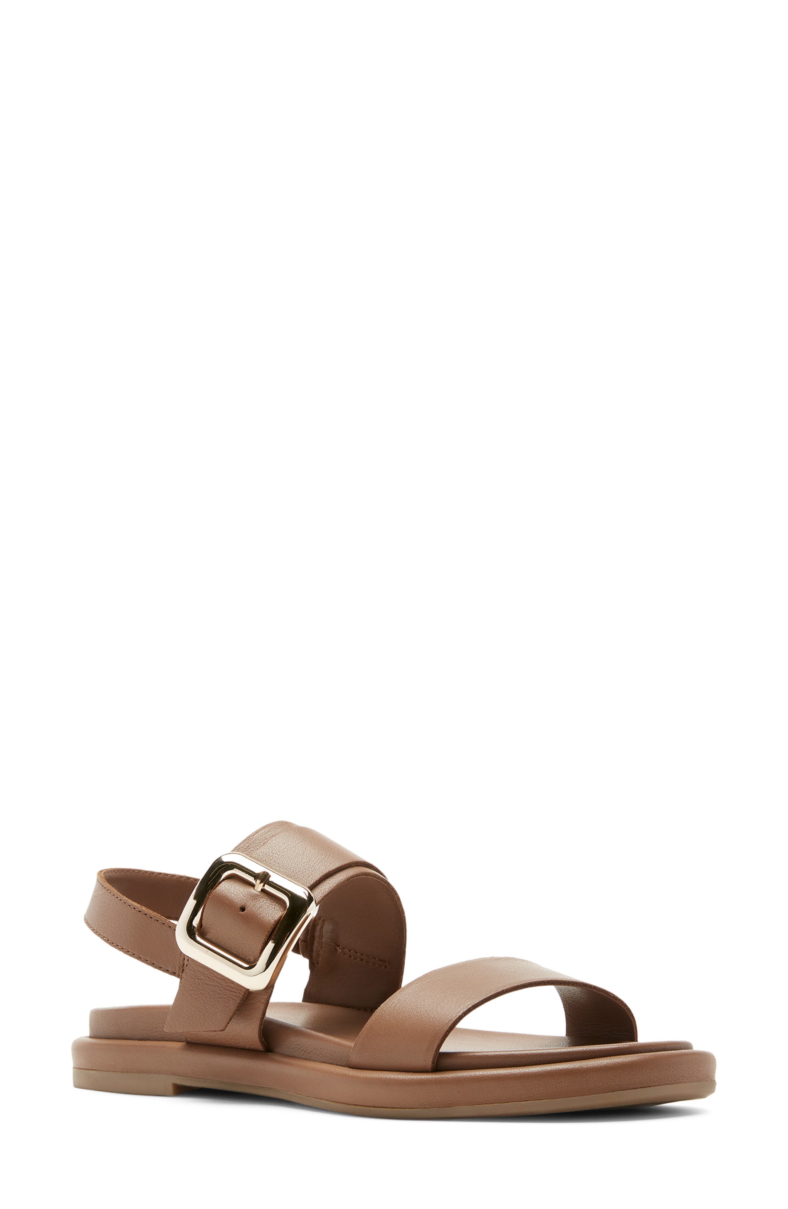 Auden Leather Sandal, Main, color, COGNAC LEATHER