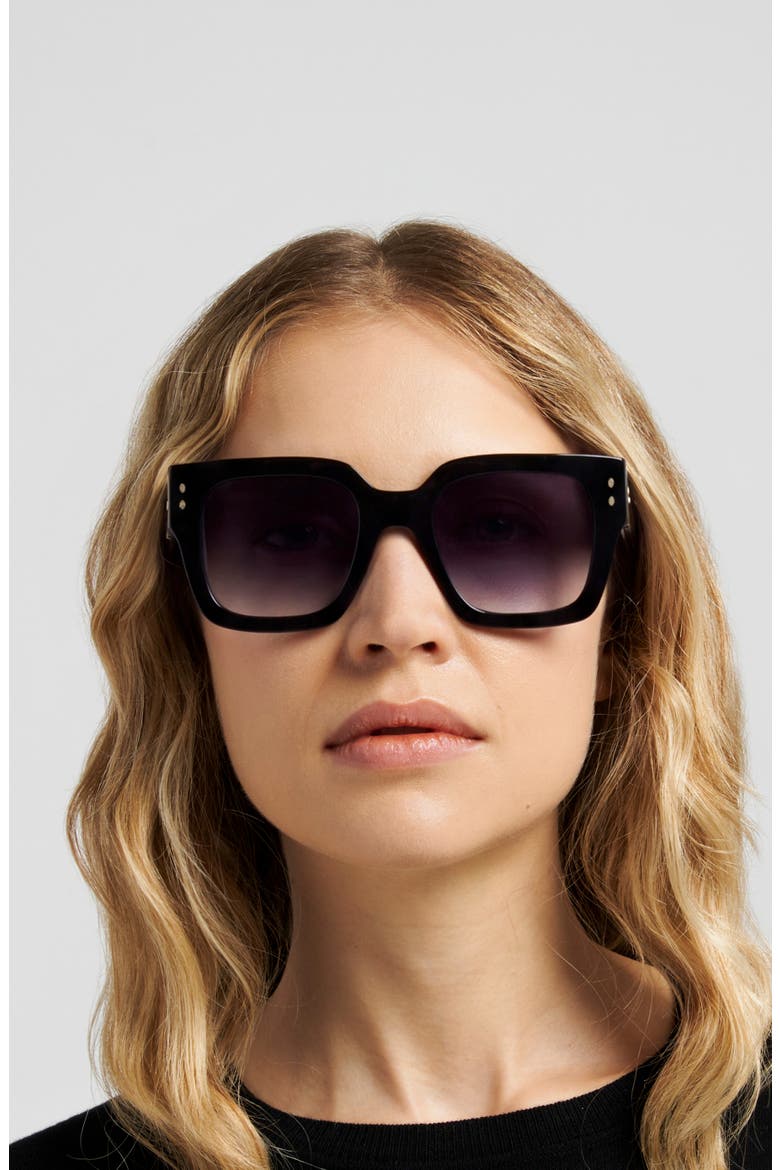 52mm Gradient Square Sunglasses, Alternate, color, BLACK MARBLE GREY/ VIOLET SF
