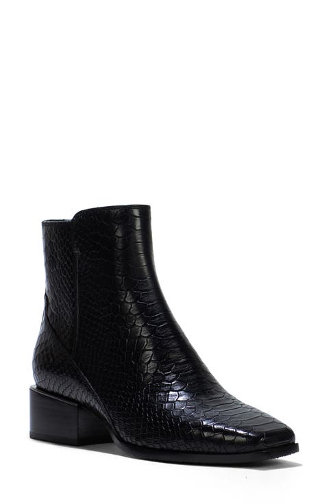 Snakeskin Embossed Bootie (Women)
