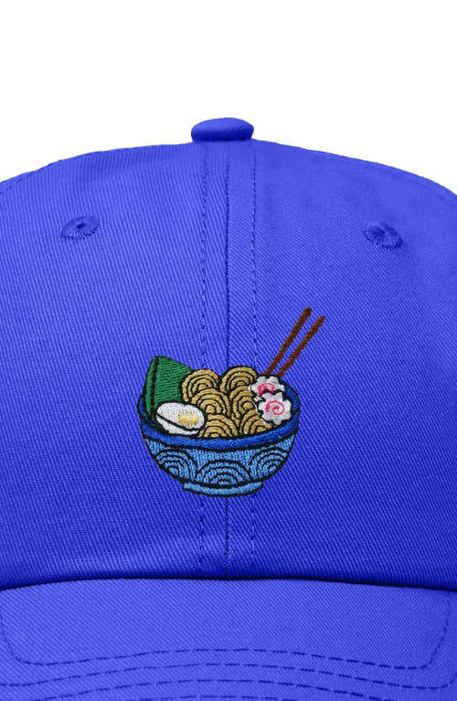 Dalix Noodles Embroidered Casual Cap In Royal Blue
