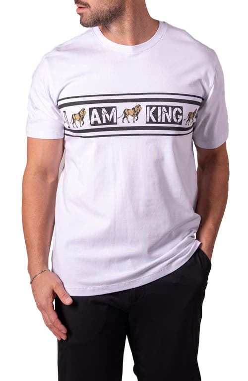 Maceoo I Am King Graphic T-shirt In White