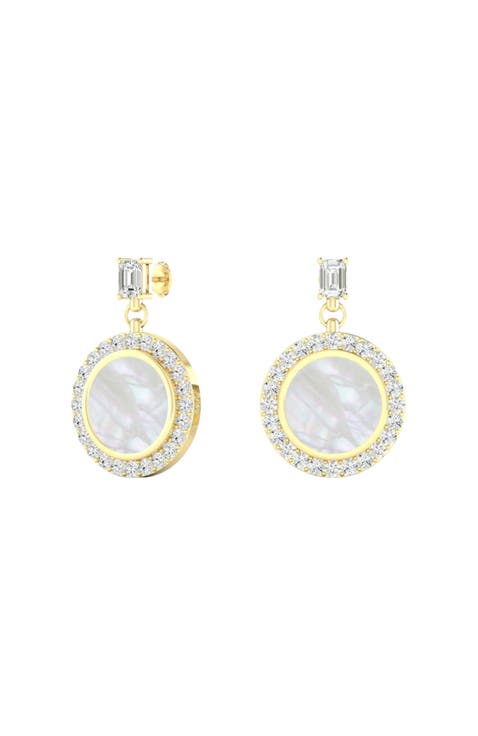 Mother of Pearl Drop Lab Diamond in 14K Gold