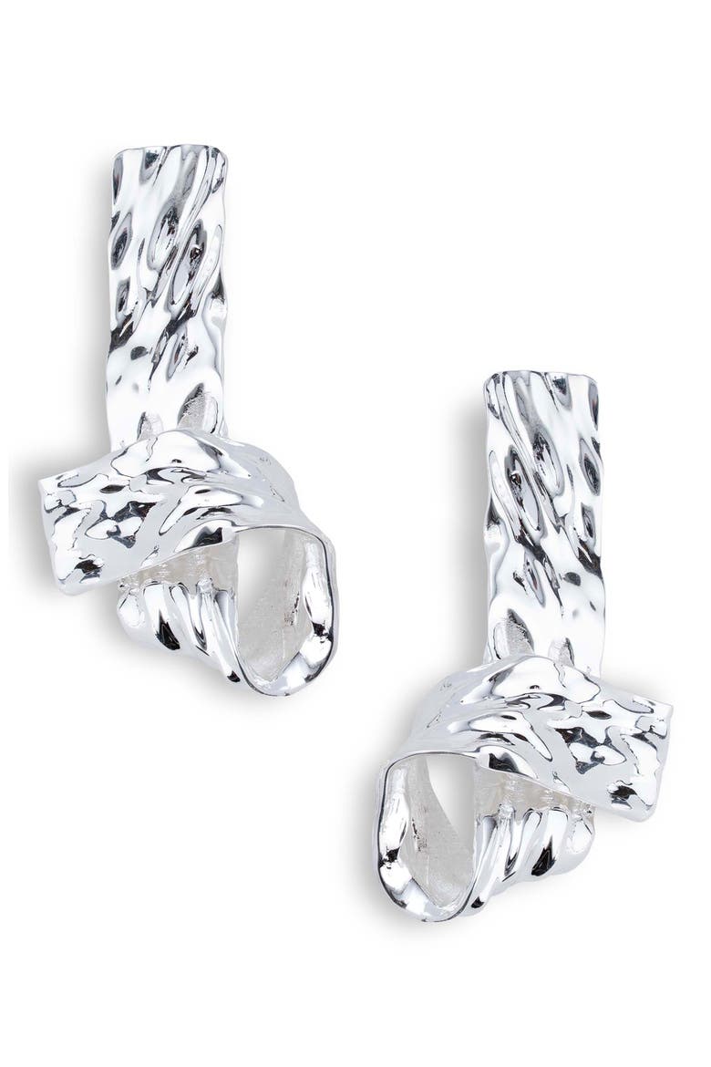 Jiya Statement Knot Earrings, Main, color, SILVER