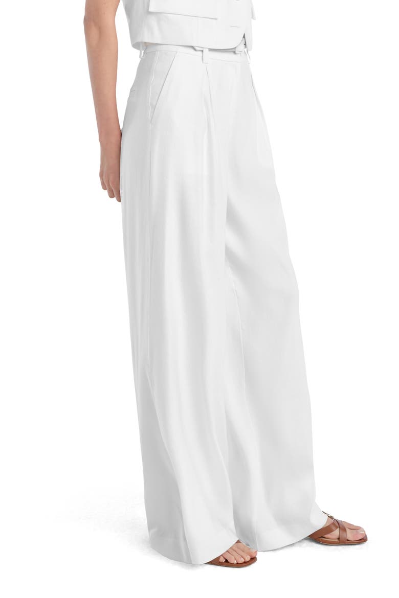 The Miranda Wide Leg Linen Blend Pants, Alternate, color, WHITE