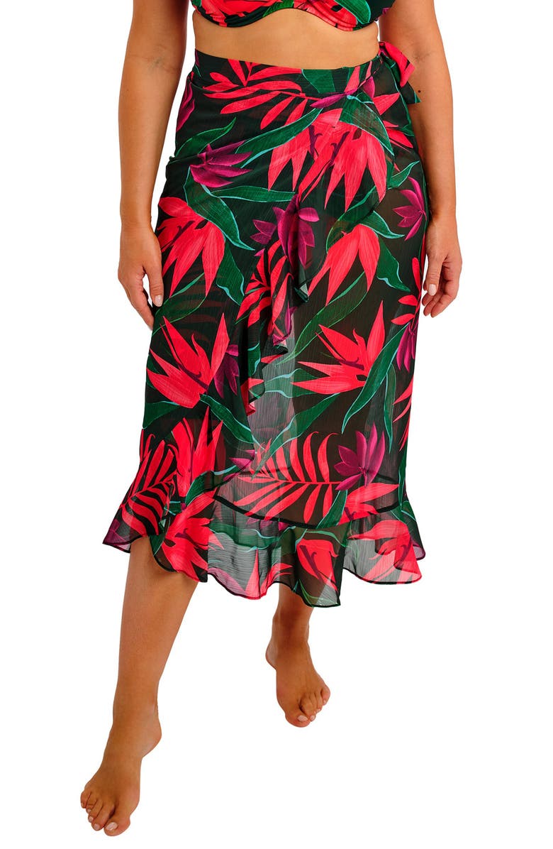 Fantasie Pichola Cover-Up Sarong Skirt, Main, color, Mangrove
