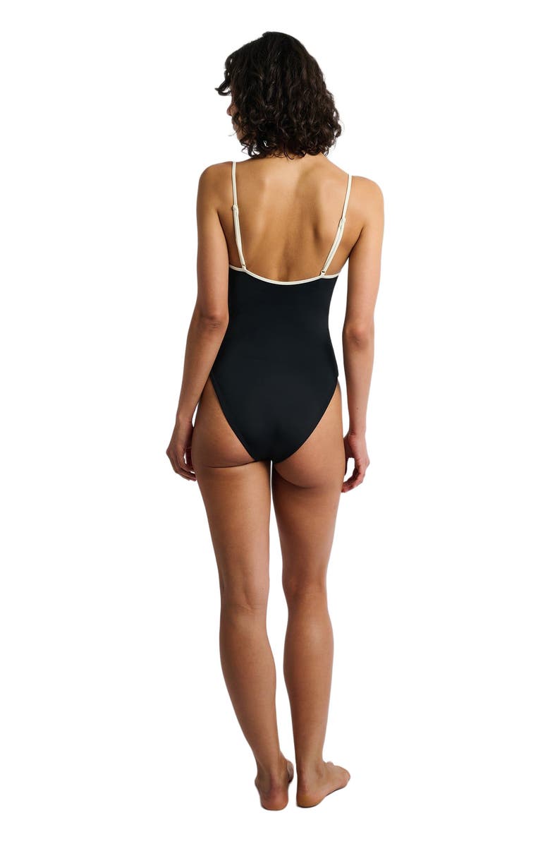 Onia Soleil Tie Front One-Piece, Alternate, color, Black