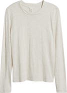 Caslon® Twist Crewneck Long Sleeve T-Shirt