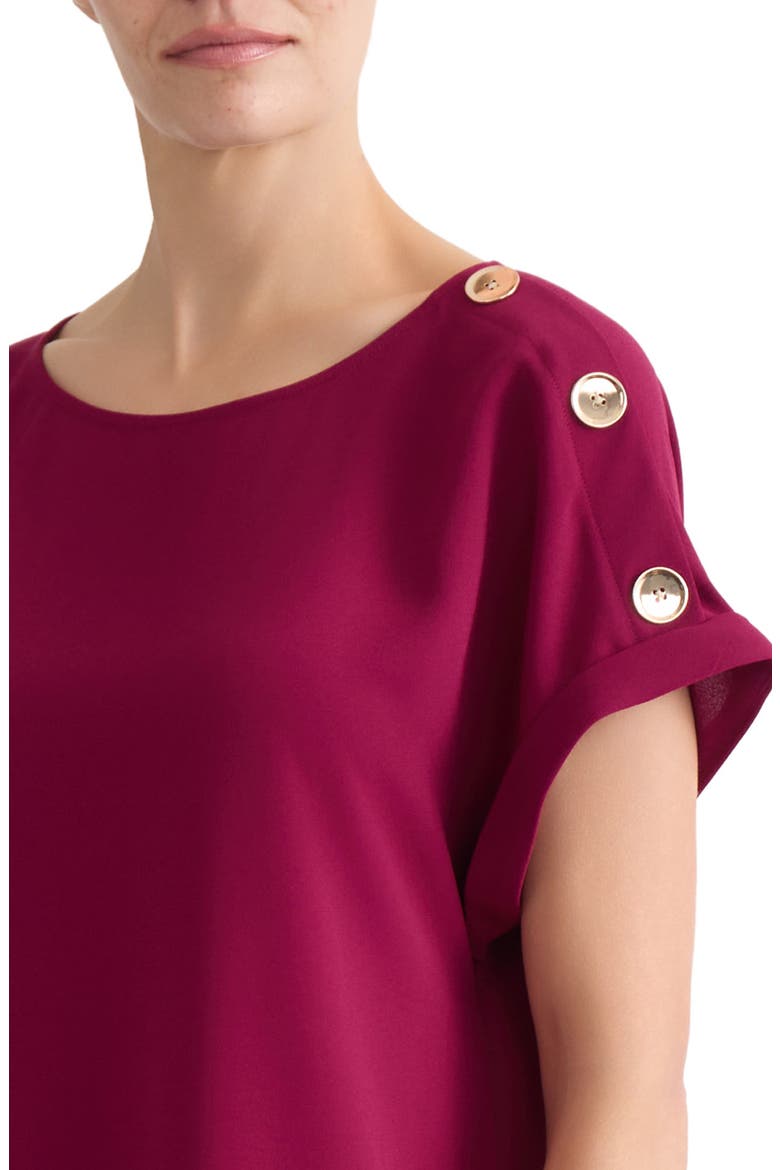 Shoulder Button Detail Top, Alternate, color, BERRY RED